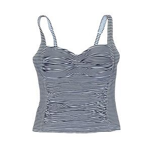 bond-eye Tankini Top Size 8 US White Grey Striped Twist Front  NipTuck Australia